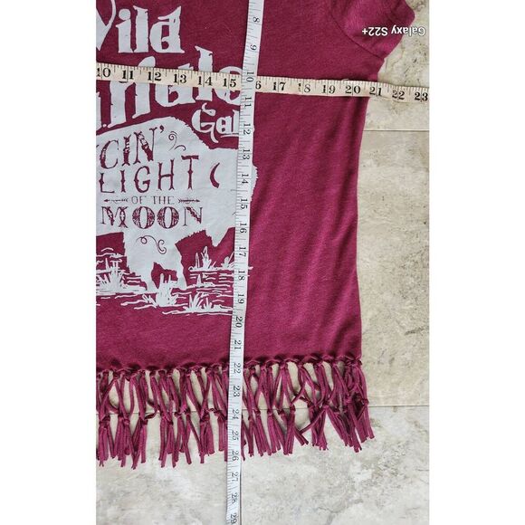 F98 Cruel Western tee w fringe, "Wild Buffalo Gals, Dancing by the Light of the - Picture 8 of 10